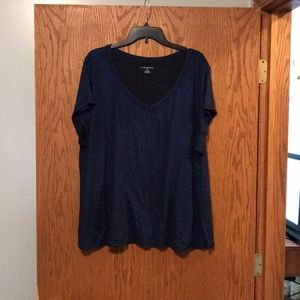 Blue sparkling linen T-shirt